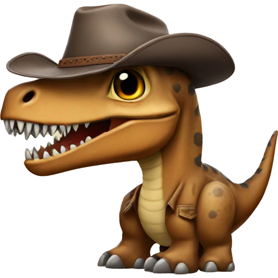 dinosaur wearing a cowboy hat and boots emoji