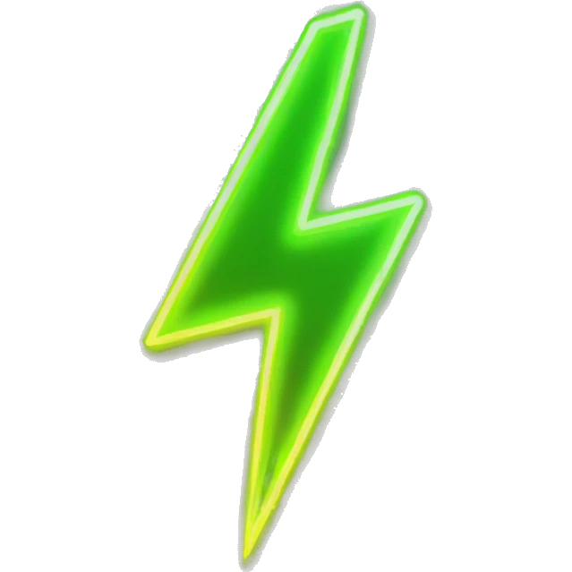 neon glowing lightning bolt emoji
