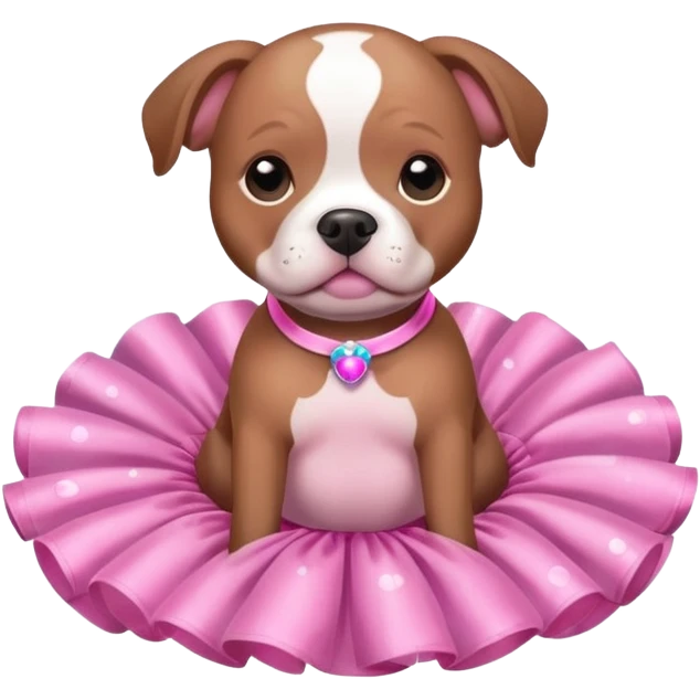 Pibble in a tutu , surrounded by bubbles  emoji