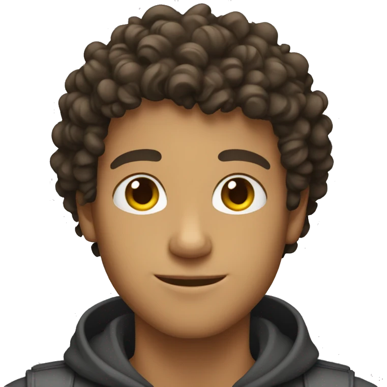 Young and handsome guy with curly hair emoji