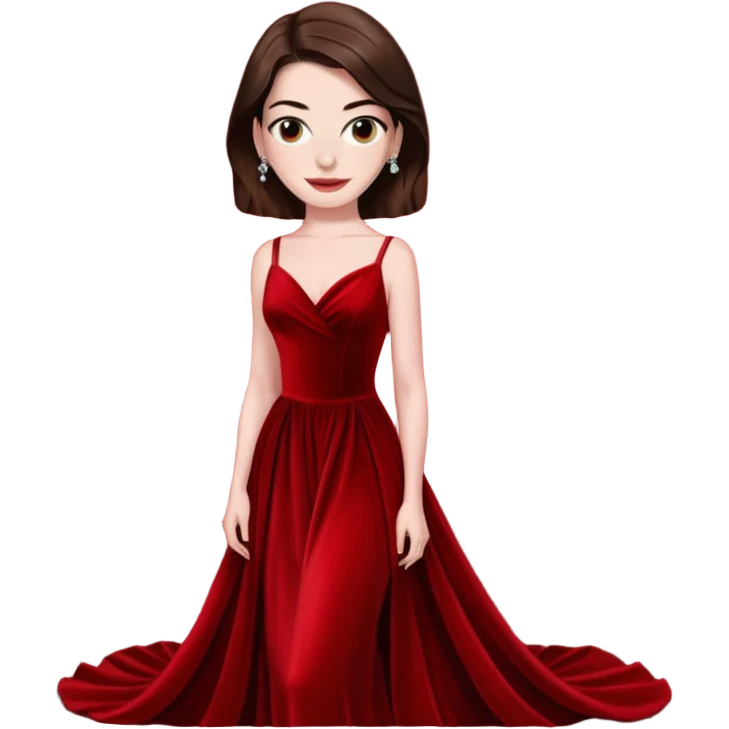 Anne Hathaway in red dress, red carpet emoji