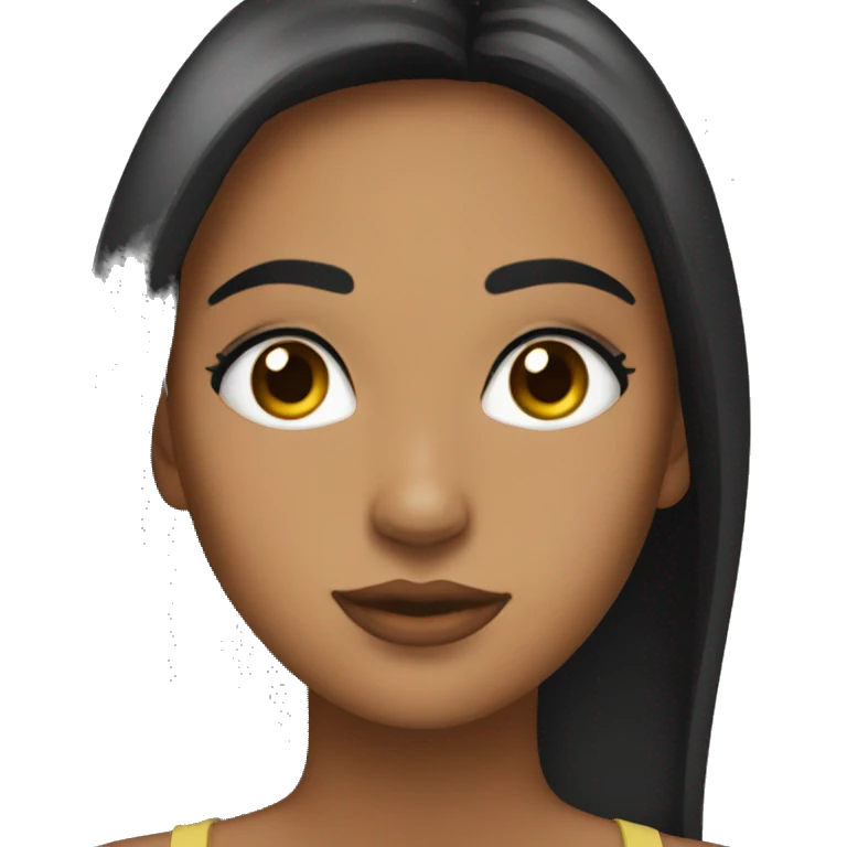 Chica latina bllo negro lacio largo y ojos negros emoji