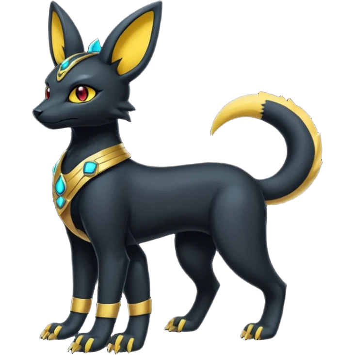 Black Dark Furry Fluffy Modern Futuristic Cyber-Umbreon-Salandit-Bastet-Anubis-fusion full body emoji