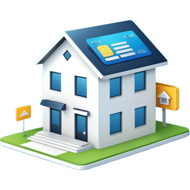 4d house for sale, bank, insurance card emoji