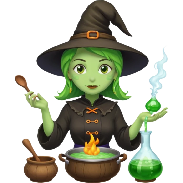 green witch cooking potion emoji