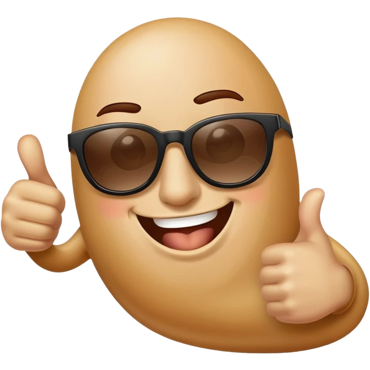 Bean wearing sunglasses giving a thumps up emoji