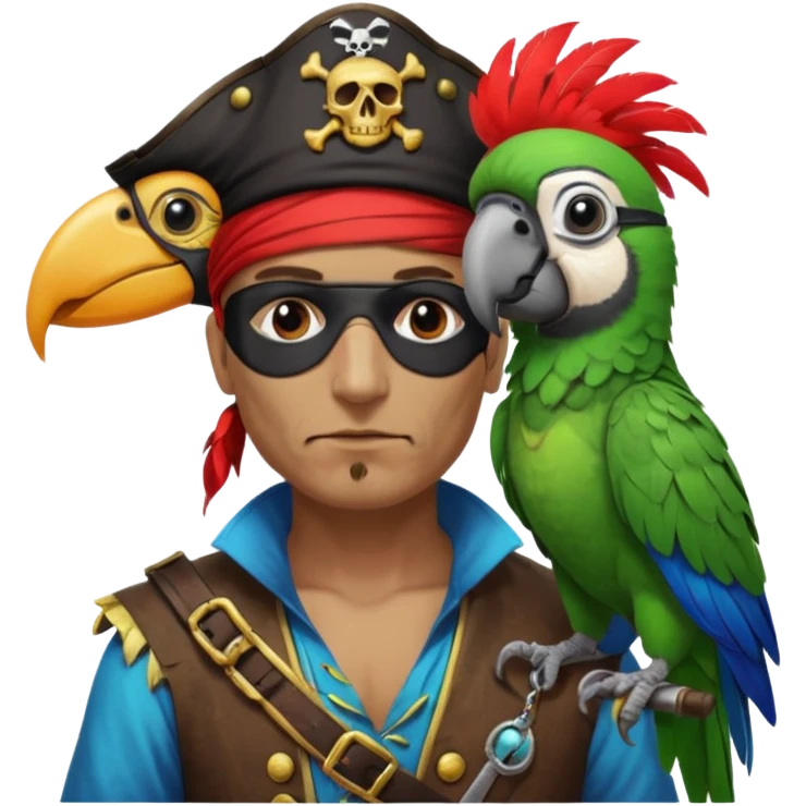 pirate and parrot emoji
