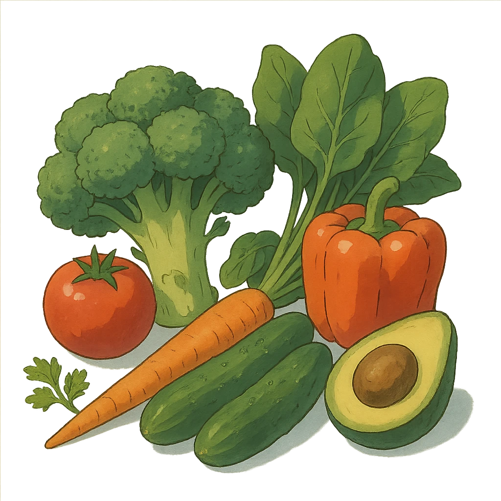 ghibli style vitamin-rich vegetables emoji