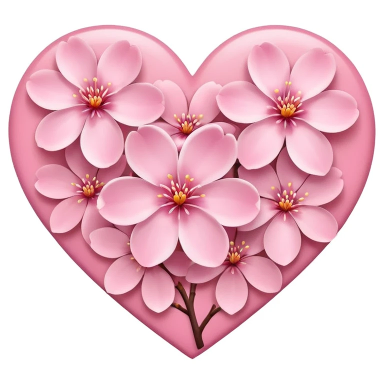 sakura flower inside a heart emoji
