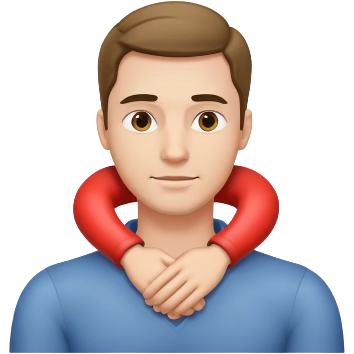 Man with arms around its neck emoji
