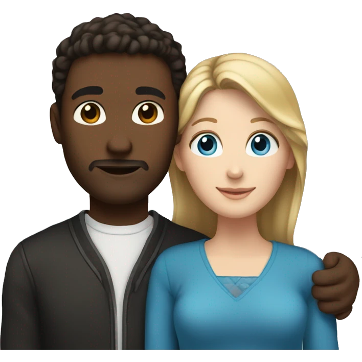 Couple hugging, white woman brown hair black eyes, white man with blue eyes  emoji