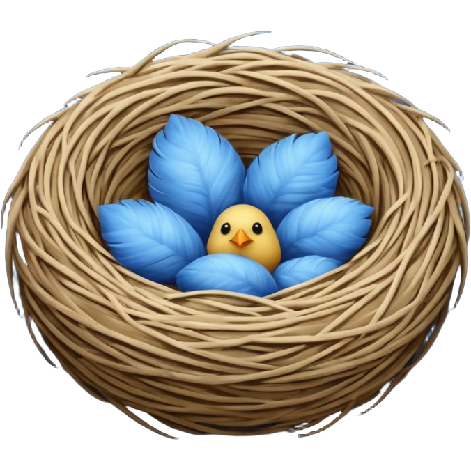 Nest made with blue velvet fabric emoji