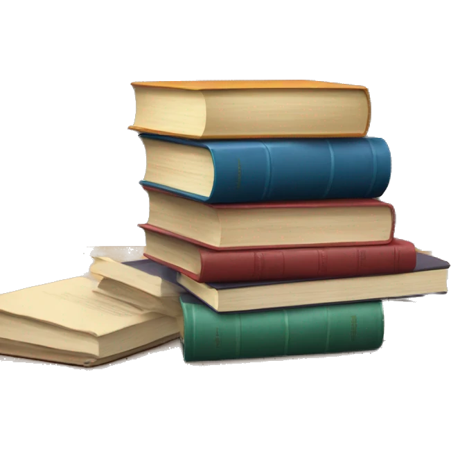 a stack of books is on the table emoji