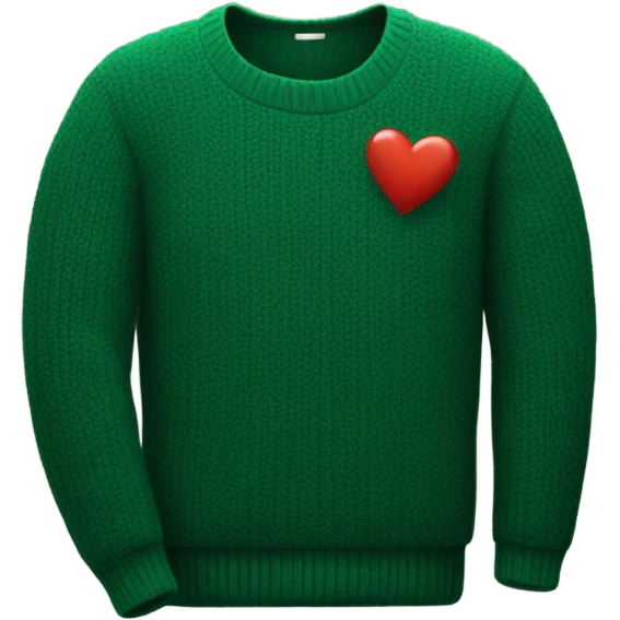 Dark green sweater heart emoji