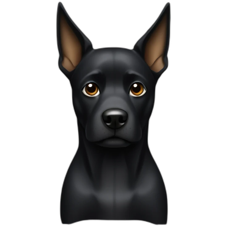 black dog with beard and pointy ears emoji