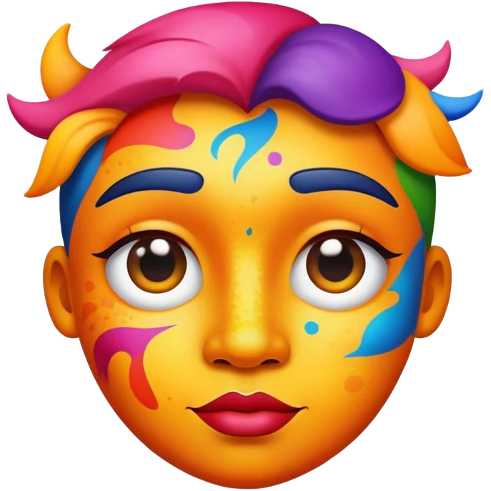 Colorful abstract character with vibrant pigments and patterns emoji