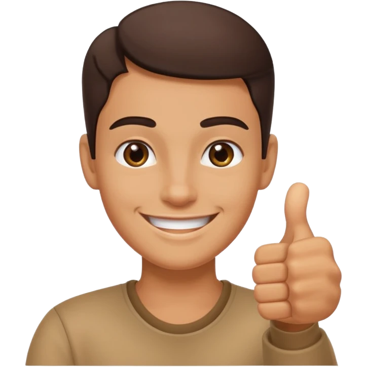one eyebrow up with smiley face doing thumbs up emoji