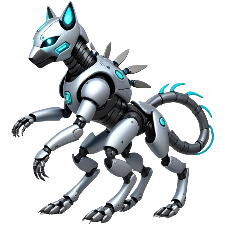 Modern Futuristic Cyborg-Vernid-Trico-Protogen-Robot-species by LiLaiRa full body emoji