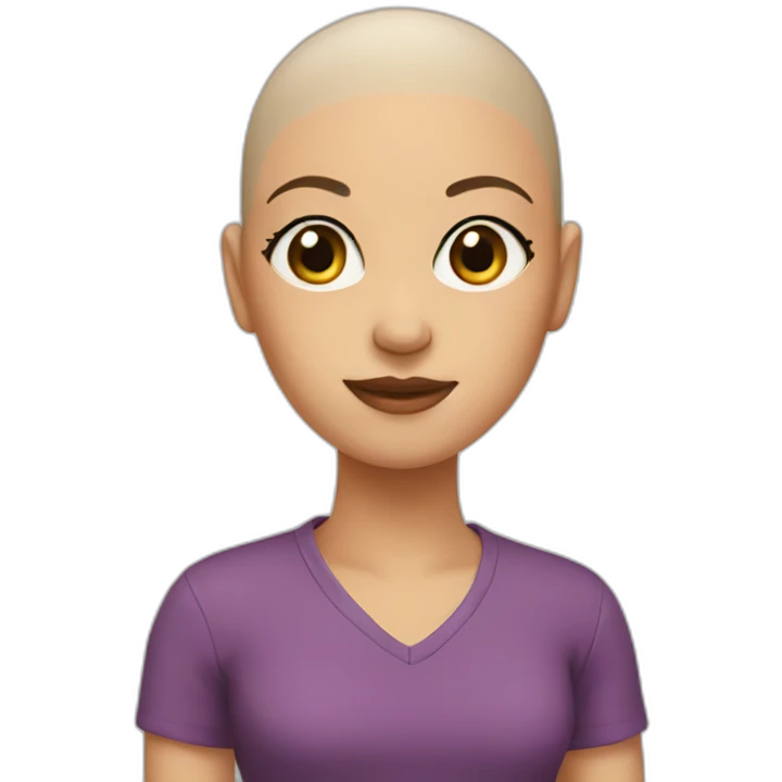 A girl with bald head emoji