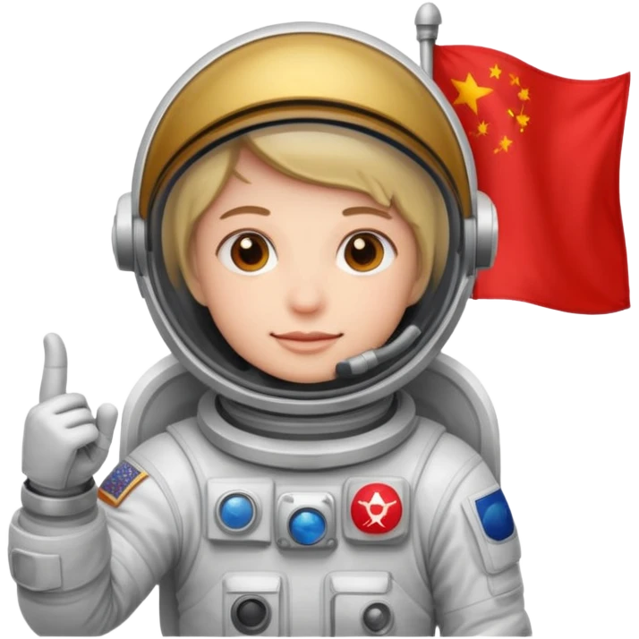 astronaut with red flag in hand emoji