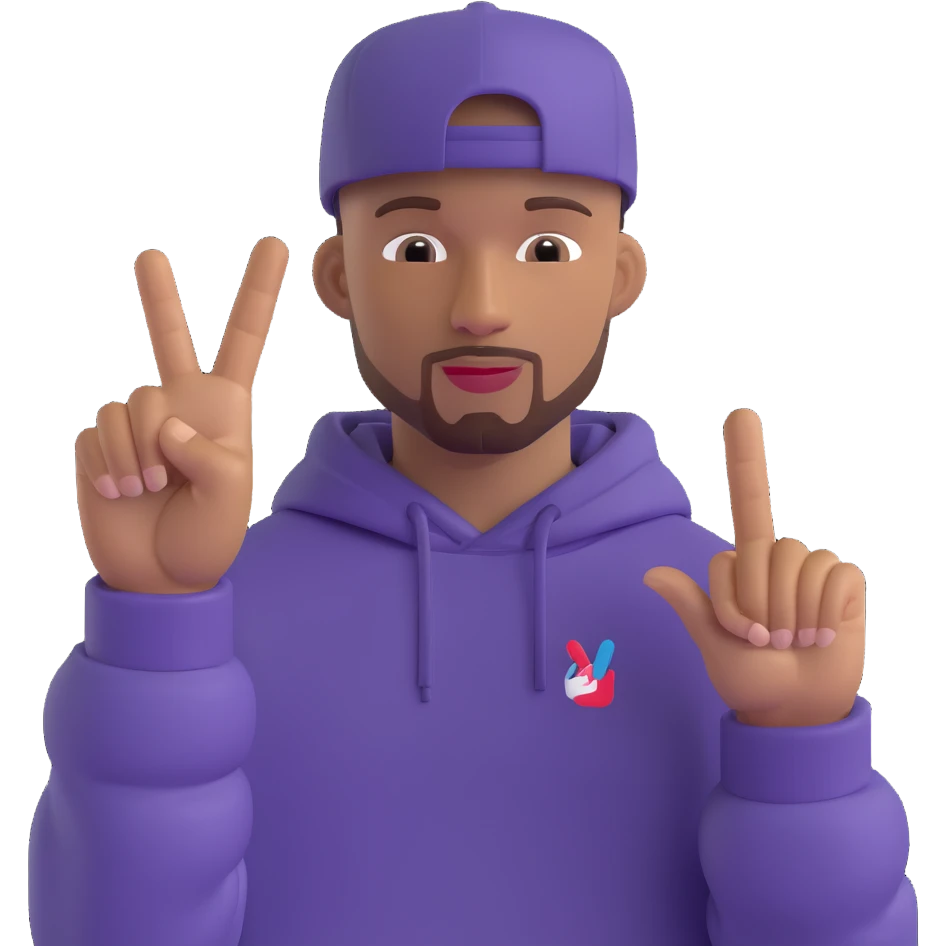 Jul French rapper making famous Jul hand sign confident expression modern emoji style emoji