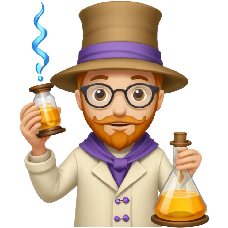 alchemist character holding upgraded formula scroll emoji