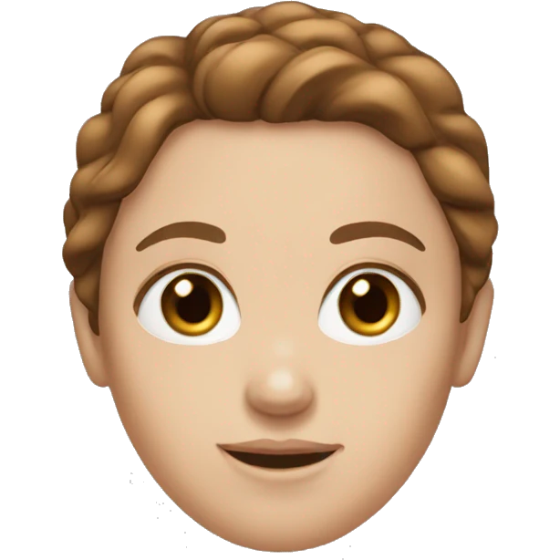 White girl with a big forehead and brown hair emoji