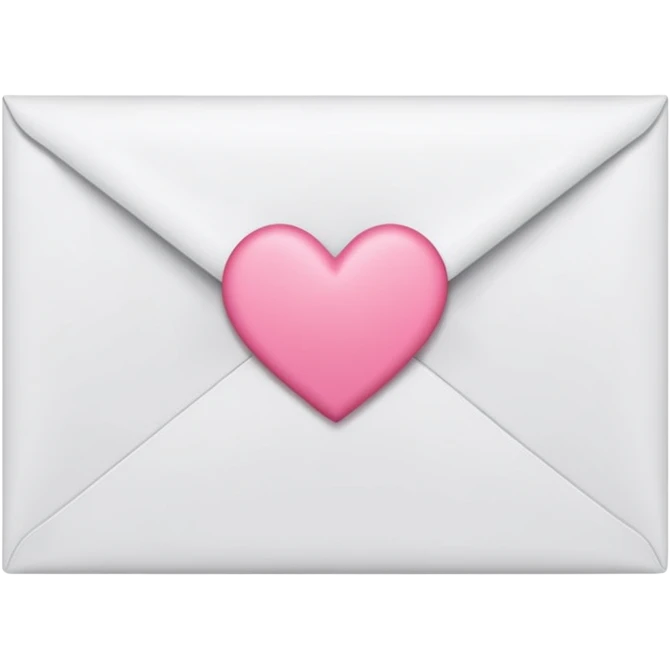 A close-up photograph of a simple white paper envelope sealed with a small, pink heart, natural lighting emoji