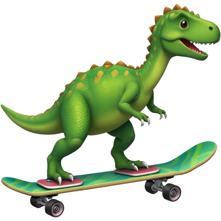 Dinosaur on a skateboard emoji