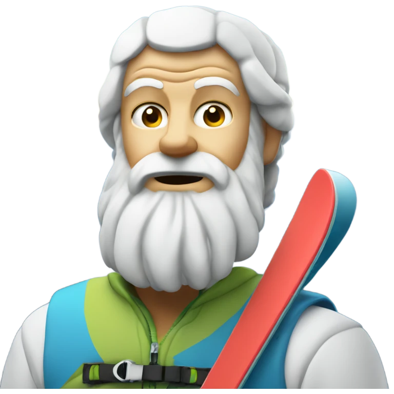 Socrates on mountain skis emoji