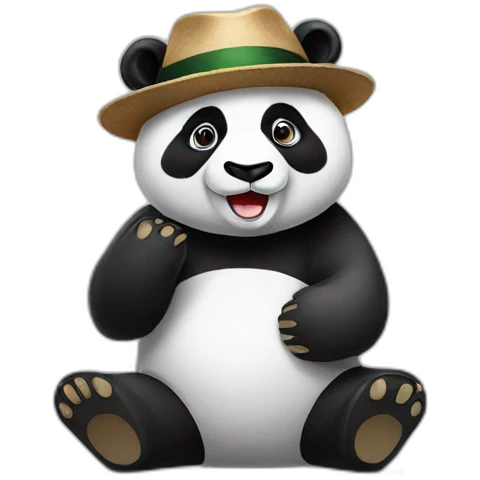Panda with a hat emoji