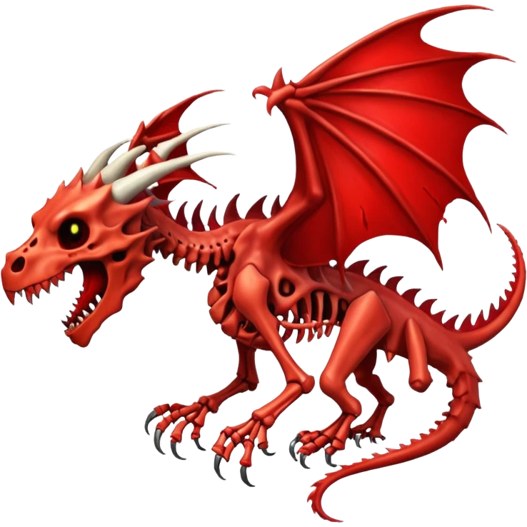  skeletal skeleton bone dragon with some blood dripping emoji