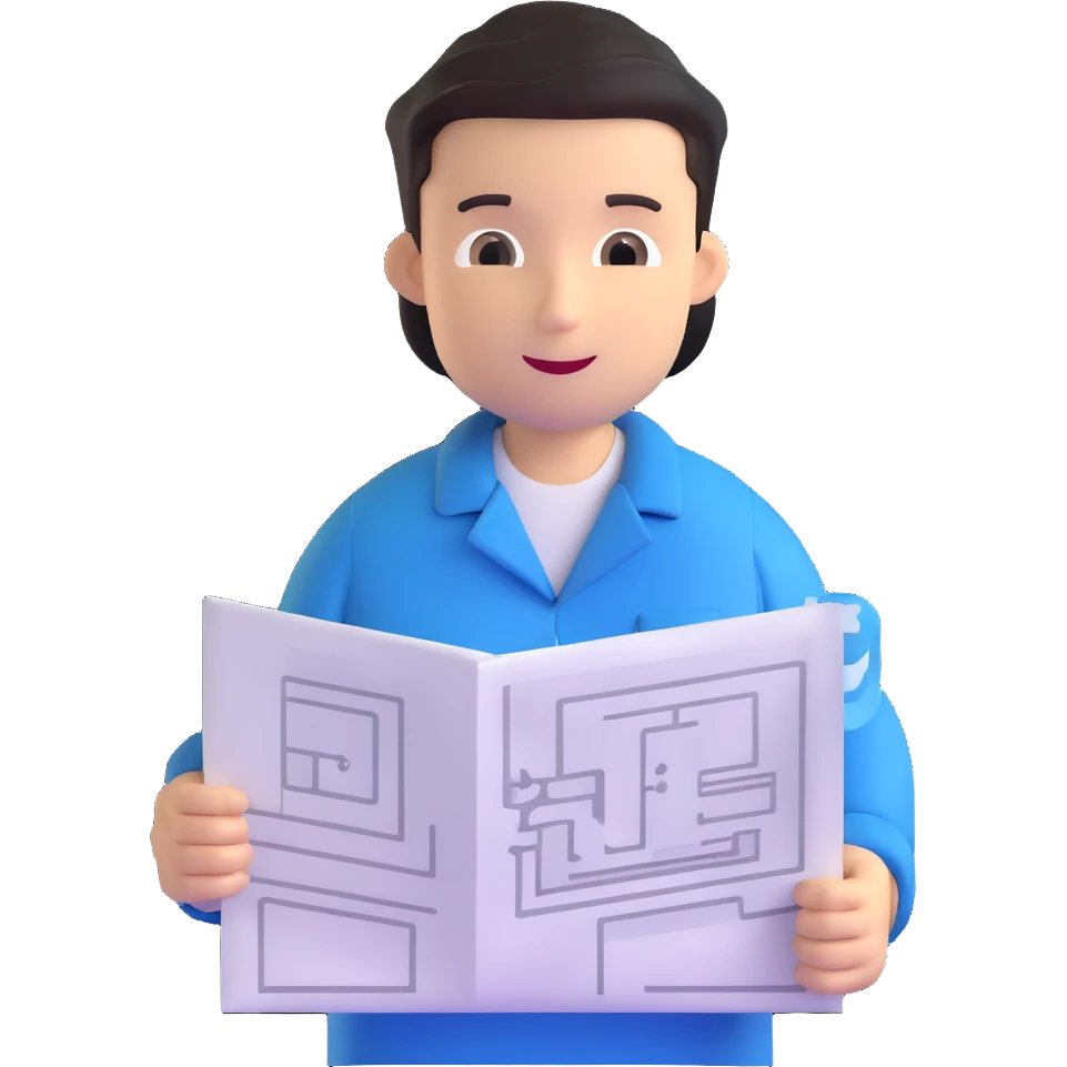 person holding a blueprint emoji