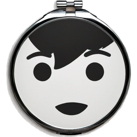 A round, elegant opened compact mirror emoji