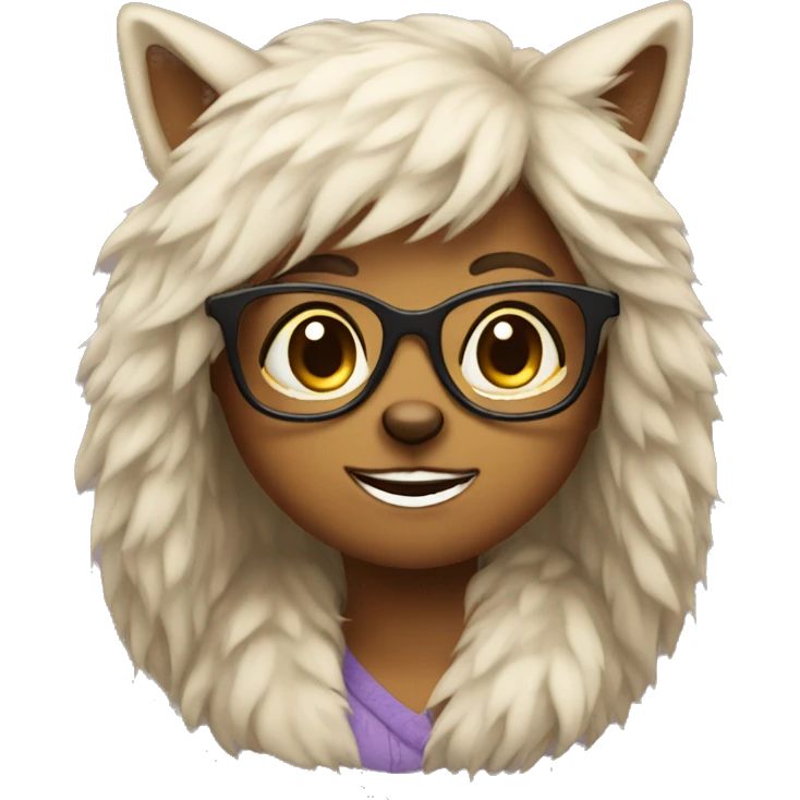 furry girl with glasses  emoji