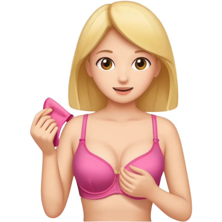 A girl opening bra emoji