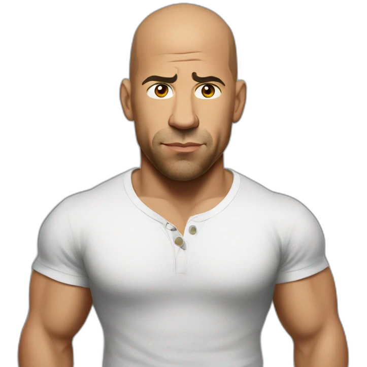 vin diesel serious cartoon wearing henley  emoji