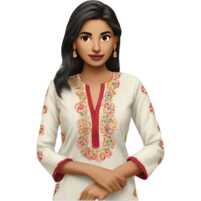 A model in embroidered kurta  emoji