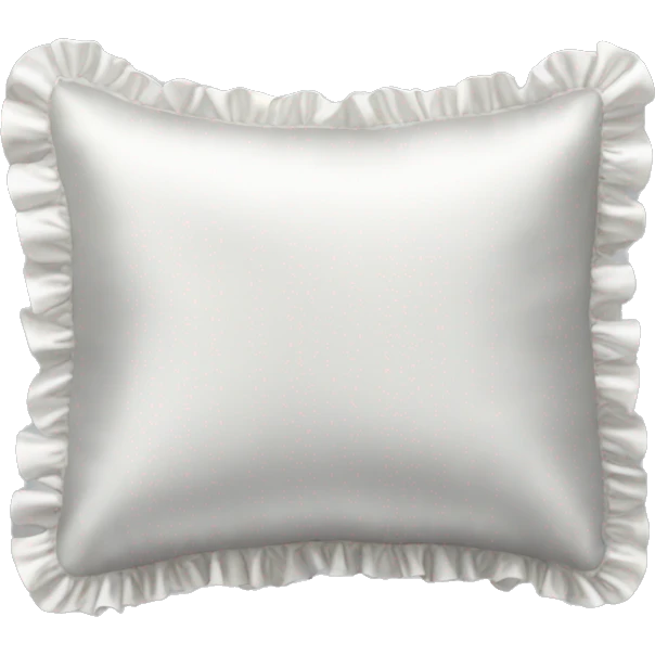 white silk pillow with ruffles emoji