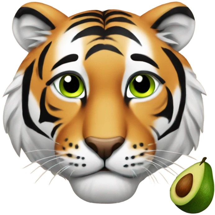 Tiger with avocado emoji