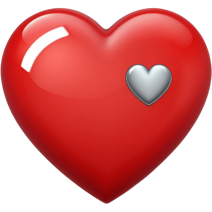 heart with a metallic silver center emoji