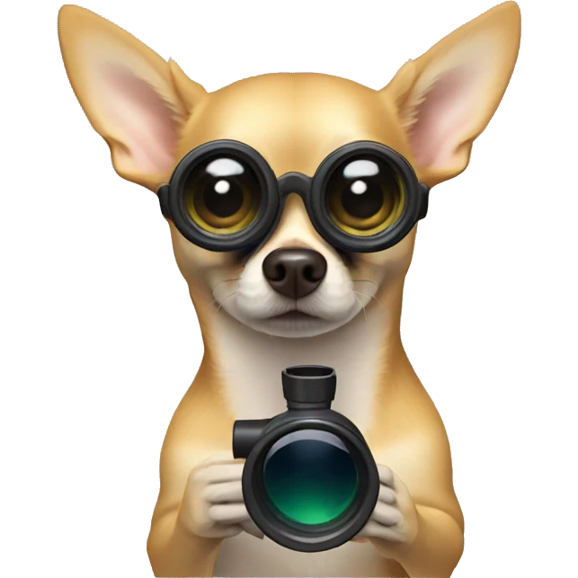 Chihuahua looking through binoculars emoji