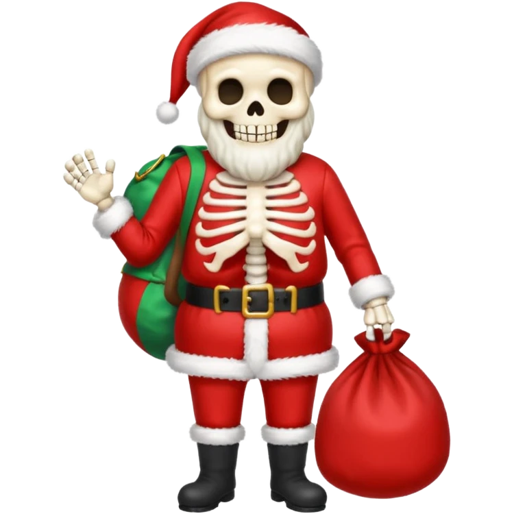 Skeleton death dressed as santa emoji