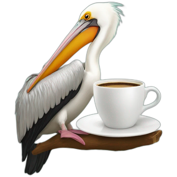 Pelican Drinking Coffee emoji