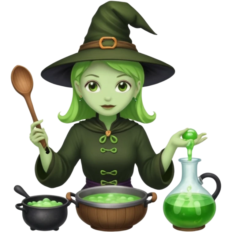 green witch cooking potion emoji