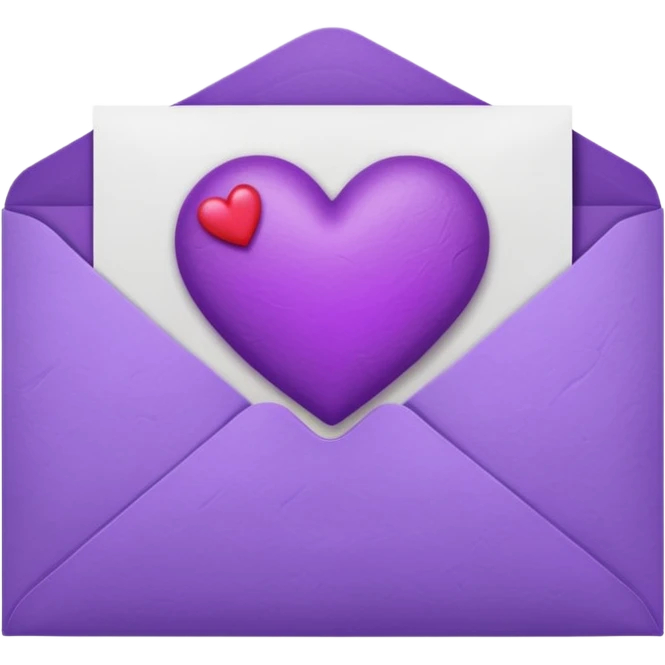 IOS's love letter emoji but with a purple heart instead of a red heart emoji