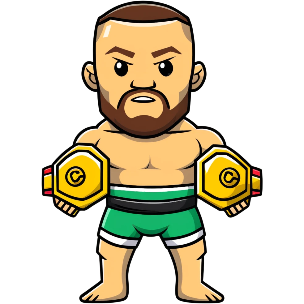 Conor McGregor holding UFC championship belts emoji