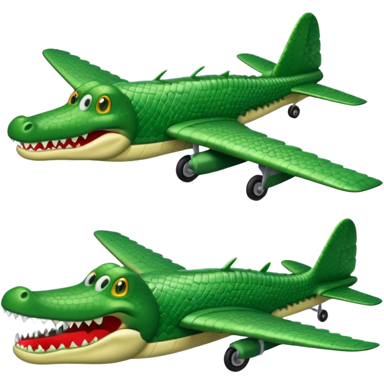 Make an emoji of a bomber plane crocodile. emoji