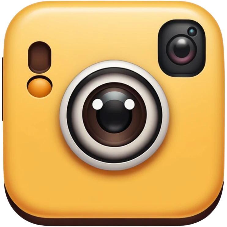 Create a [Instagram] in a minimalist, playful hand-drawn doodle style, using thick, uneven black outlines and keeping the object white with two small black dot eyes. Center the anthropomorphic object within a solid-colored circular background, maintaining the simple, cartoonish feel. emoji