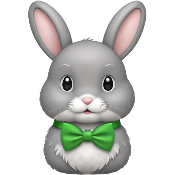 grey bunny with green bowtie emoji